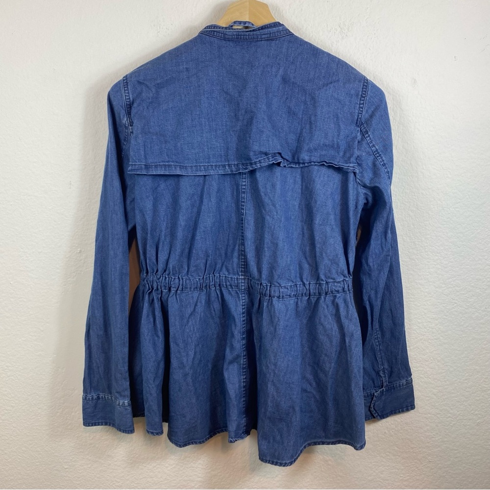 Urban Outfitters Silence + Noise Med Kirra Swing Chambray Denim Waterfall Jacket - Picture 6 of 7
